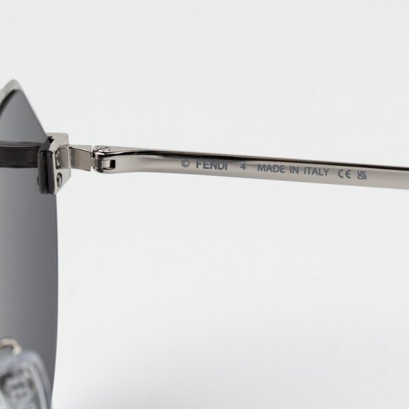 Fendi Women Sunglasses Palladium Blue Silver Mirror Logo Round FE40060U 16X NEW - Picture 4 of 10